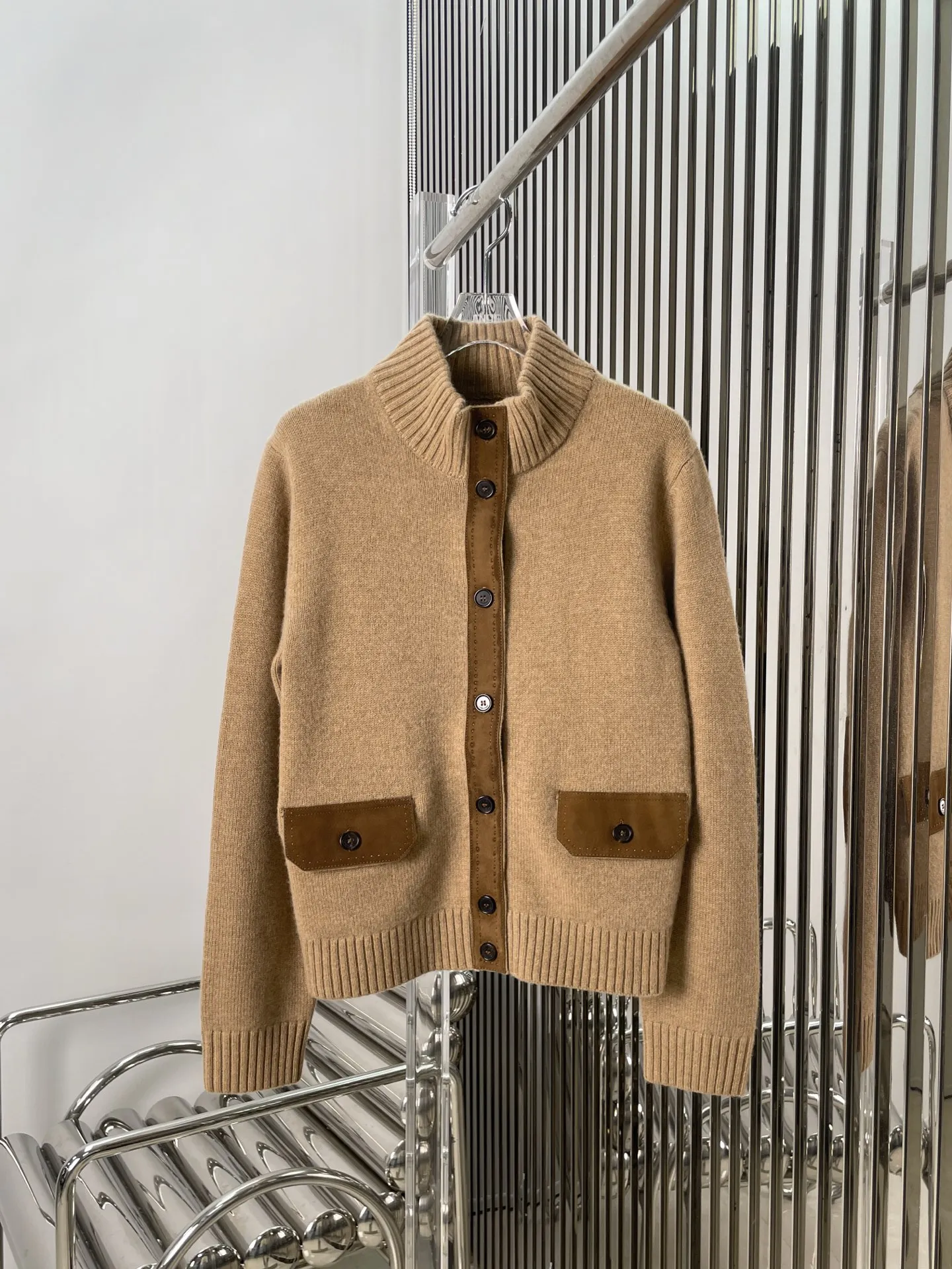 

Высококачественный вязаный кардиган в стиле колор-блок, элегантный, простой, теплый, повседневный, женский, с длинными рукавами, свободного кроя, на пуговицах