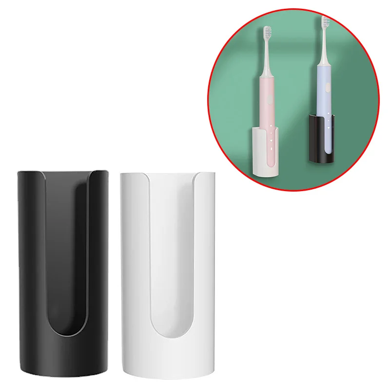 1pc Plastic Electric Toothbrush Holder Stand Rack Wall-Mounted Toothbrush Holder Space Saving Bathroom Organizer Accessories