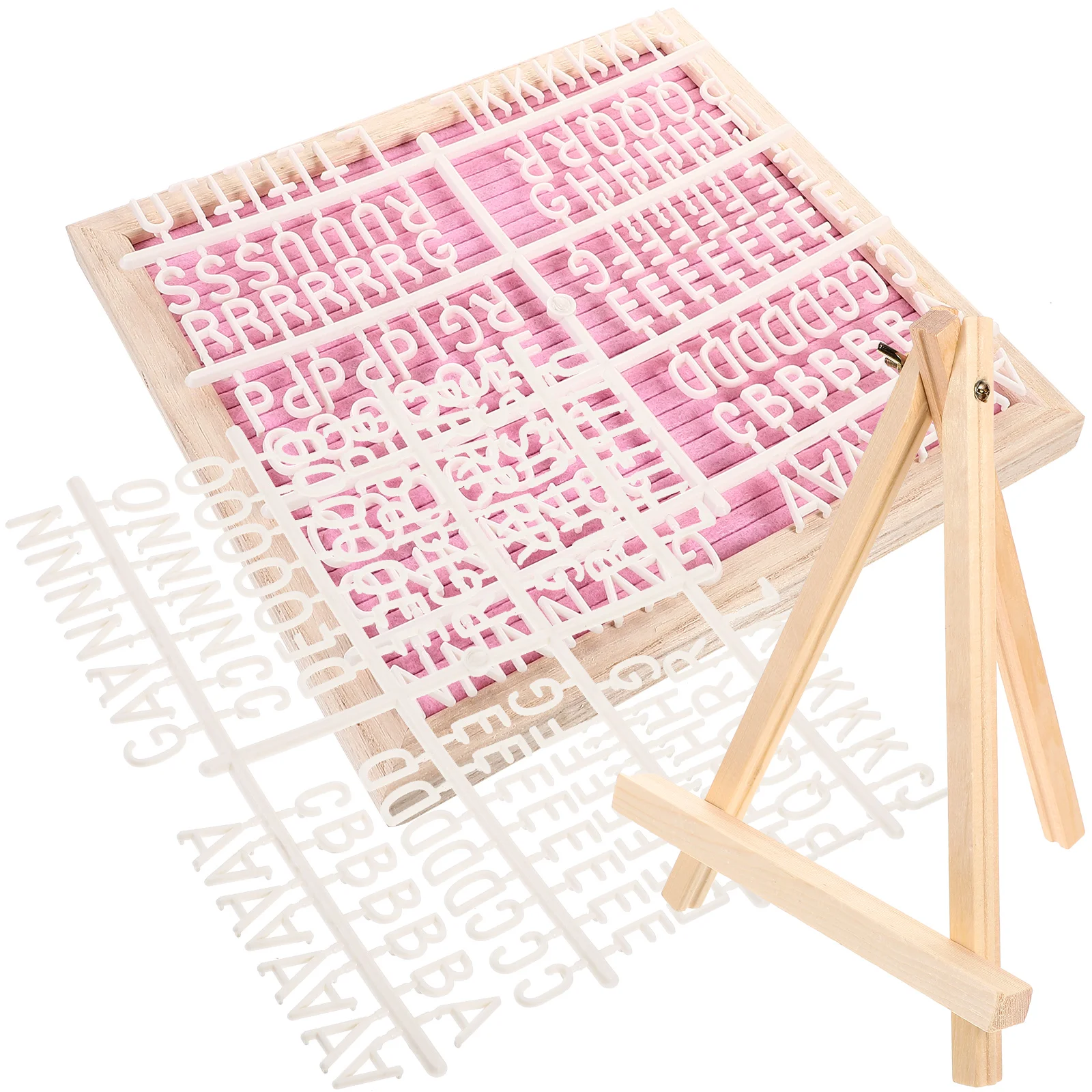 Pink Felt Wooden Alphabet Board 240 Letters Frame Baby Shower Wedding Birthday Decor Message Display Home
