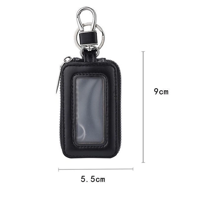 Visueller Spiegel-Fenster-Autoschlüssel-Schutzbeutel, PU-Leder-Schlüsselhalter, Mini-Autoschlüsseltasche, Unisex-Schlüsselring-Geldbörse, Reißverschlussbeutel – Detail 9