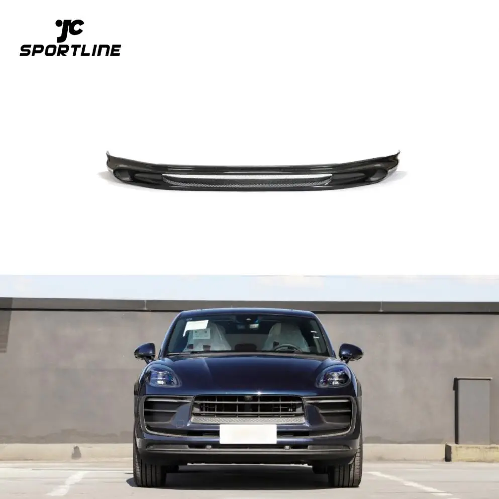 Carbon Fiber Front Bumper Lip For Porsche Macan Base Sport Utility 4-Door 2022 2023