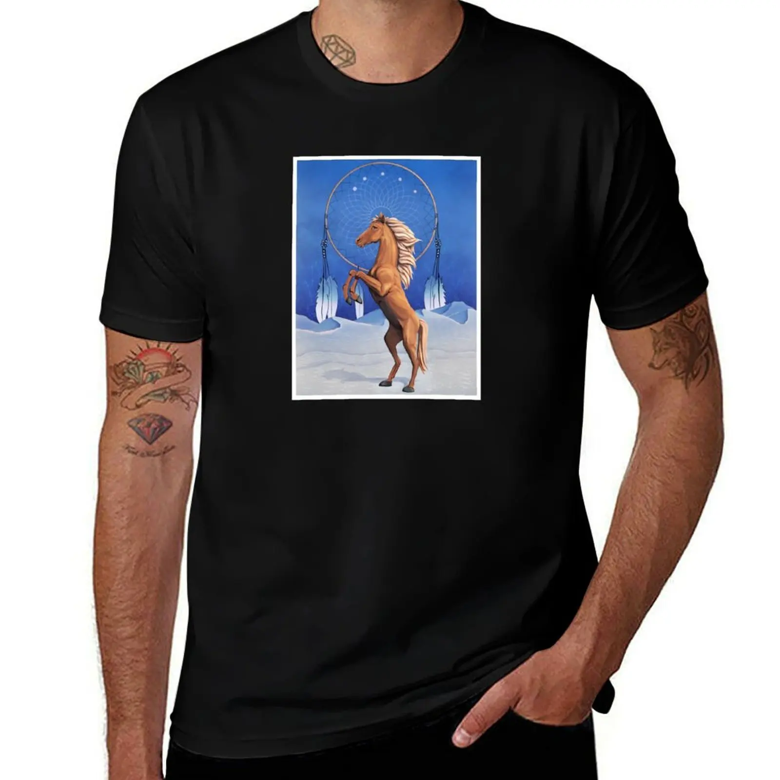 Dream catcher horse T-Shirt Casual Pattern Print Tee Shirt