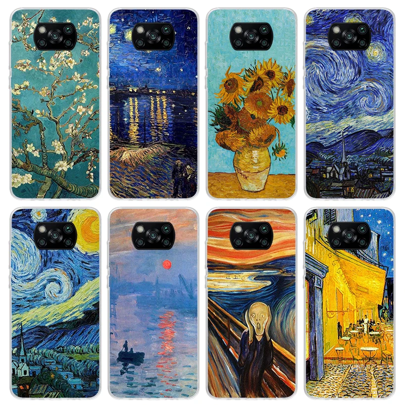 Van Gogh Oil Art Painting Phone Case for Xiaomi Poco X7 X6 X5 X4 X3 Nfc F6 F5 Pro F4 Gt F3 F2 F1 M5S M4 M3 5G Soft Cover Print F