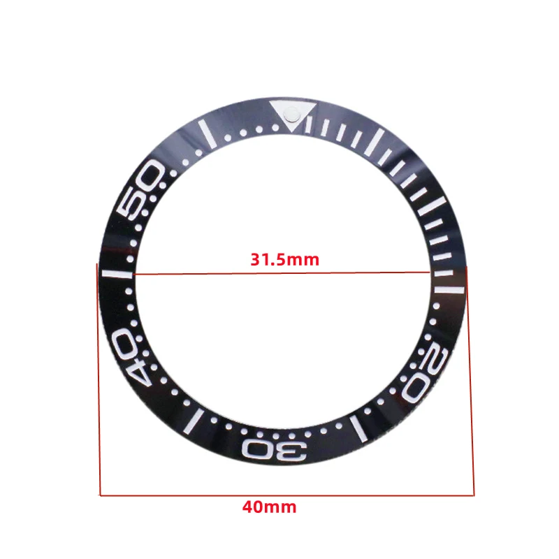 40MM Black Digital Ceramic Bezel Insert Fit For Omega Seamaster 300m Diver Bezel Ring Replacement