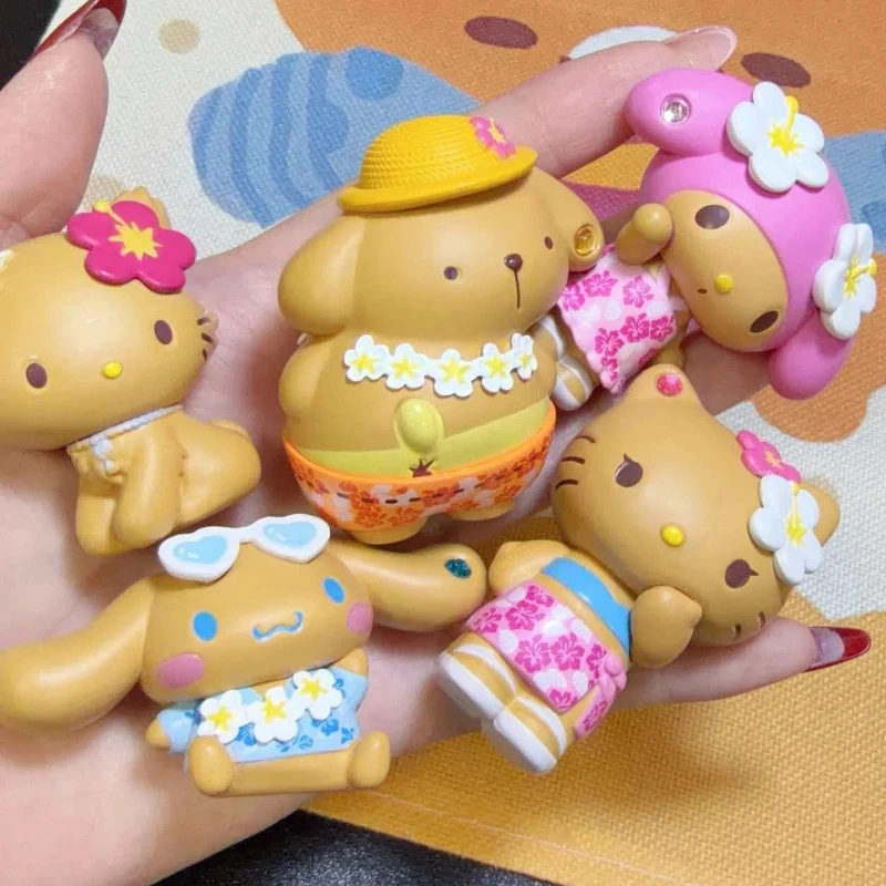 

New Kt Cat Black Leather Series Blind Box Sparkling Water Diamond Jade Guigou Handmade Desktop Ornament Surprise Gift Souvenir