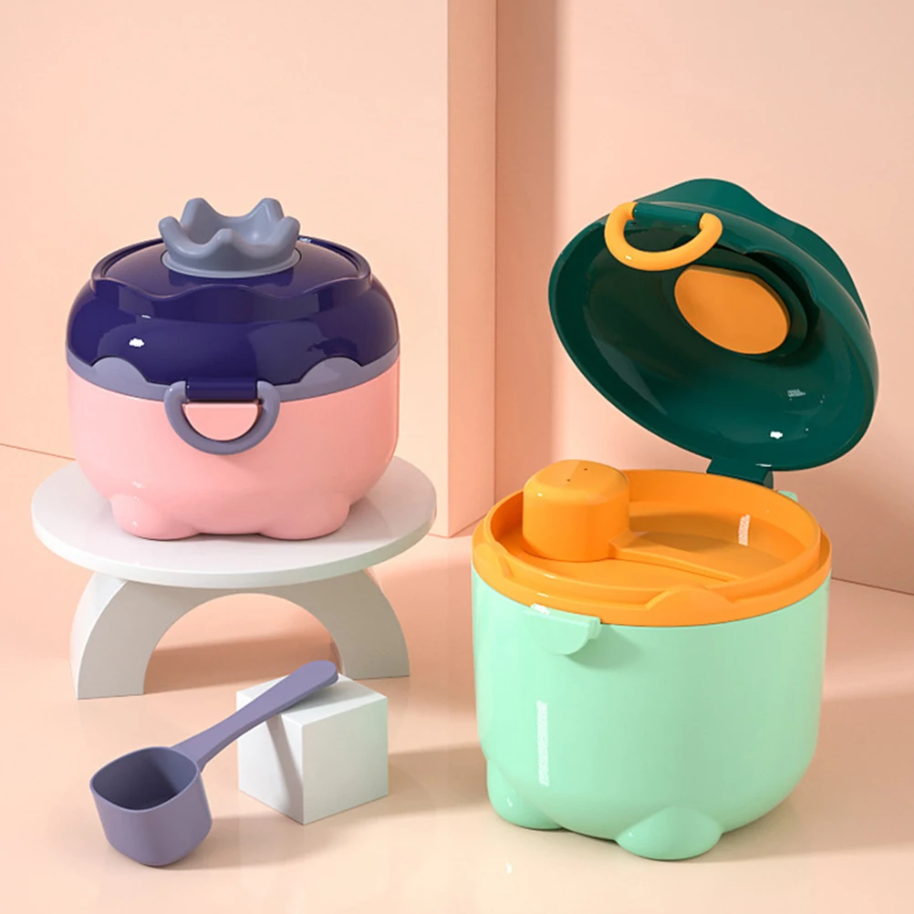 

2pcs Sealed Powder Container Infant Portable Non-Spill Milk Box Large Capacity Baby Food Storage Container Milk Powder Dispenser