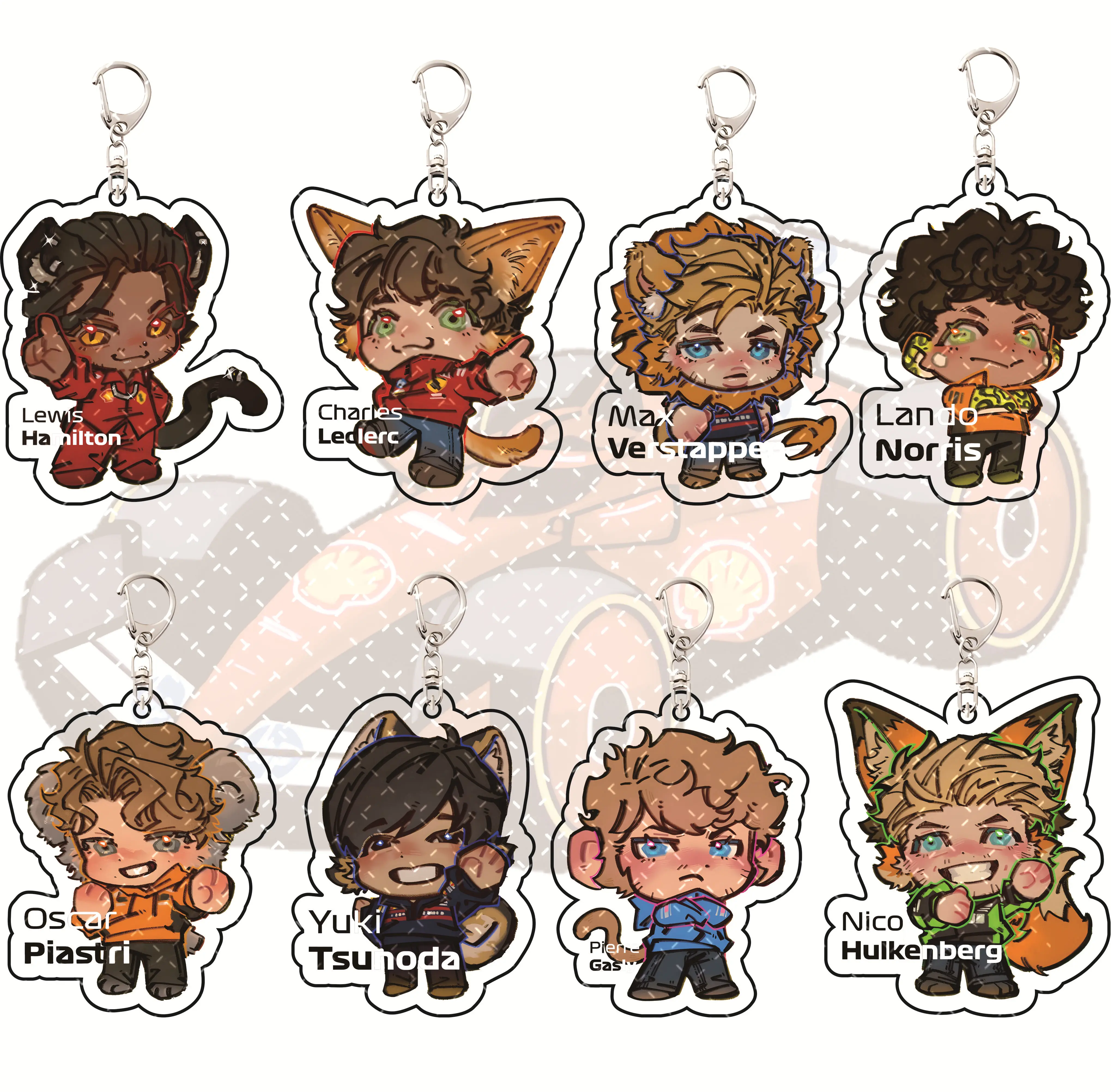 Fast Furious 5cm Acrylic Keychain Recer Racing Driver Cartoon - Cute Bag Hanger Decor Keyring Jewelry Gift