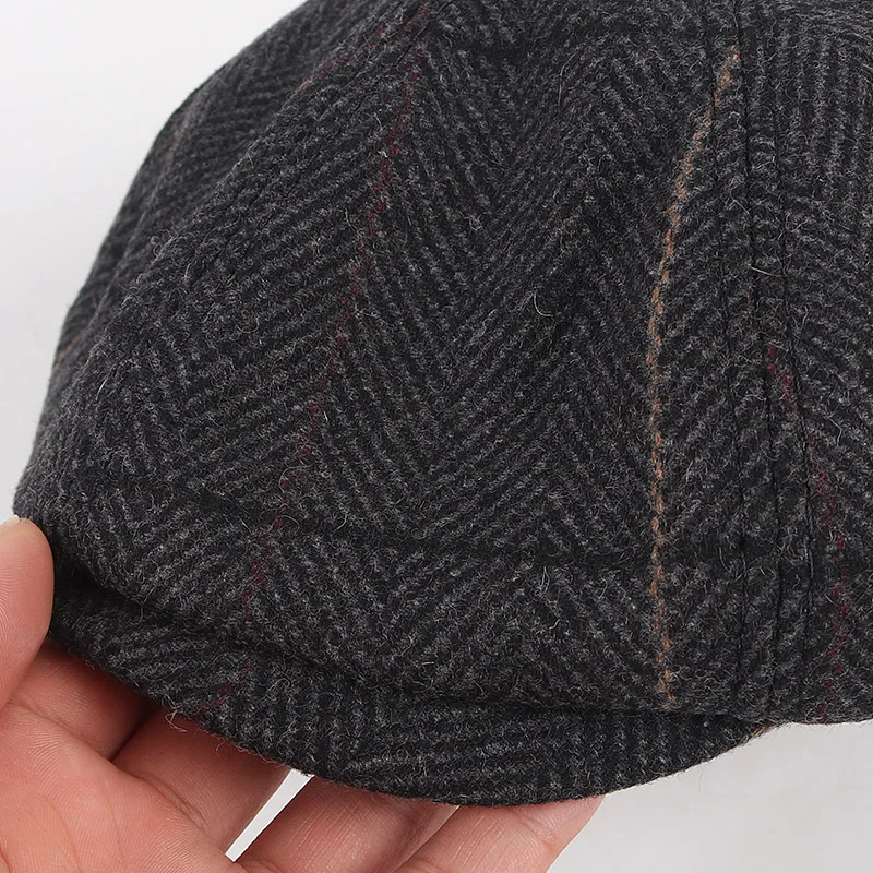 Classic Beret Homme Caps for Men Autumn 2024 Spring Casual Boina Peaky Blinders Striped Dad Newsboy Octagonal Flat Cap Dad