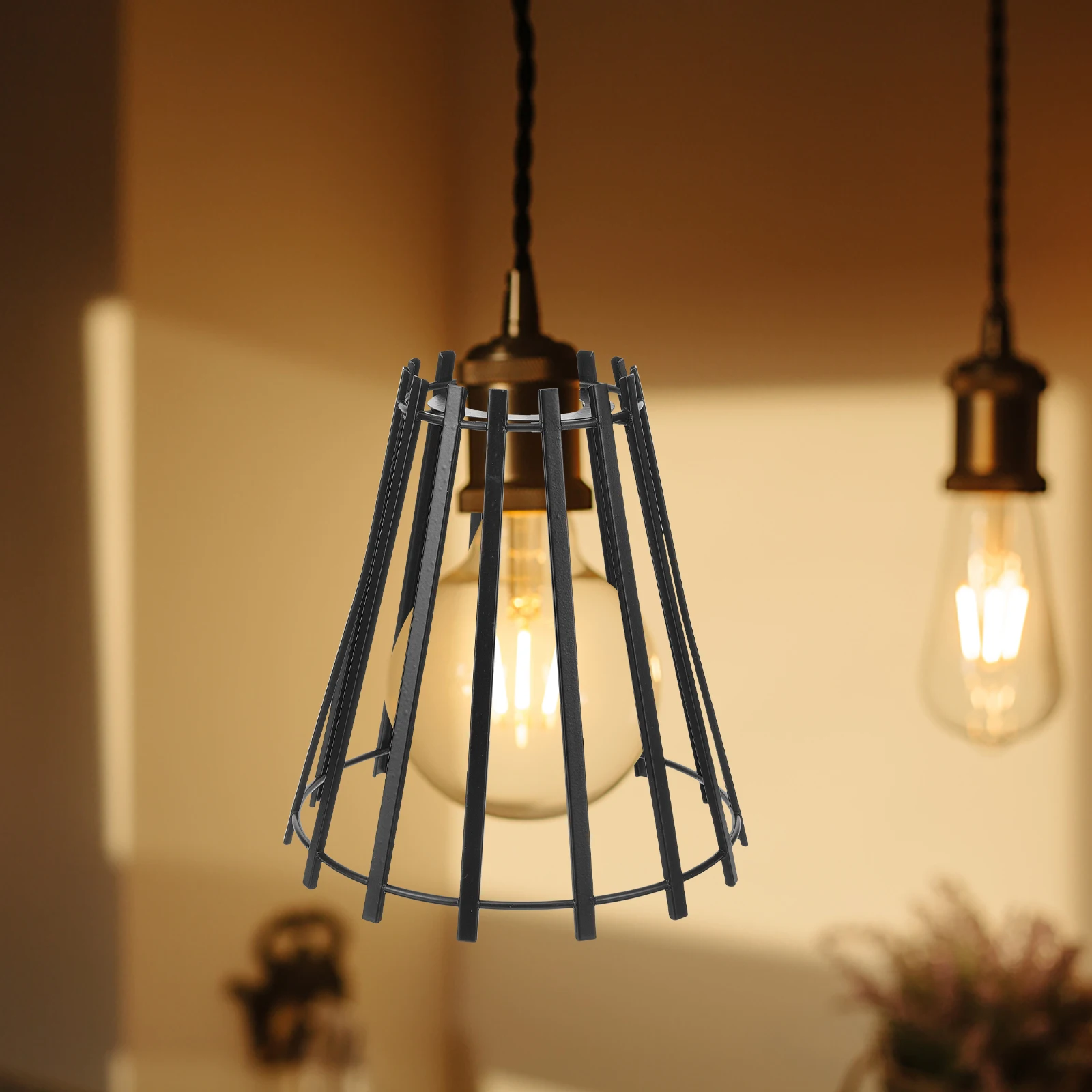 

Geometric Shape 5x13 5 Ball Metal Pendant Light Lamp Guard Shade Black Cafe Light Bulb Cover Replacement Cover
