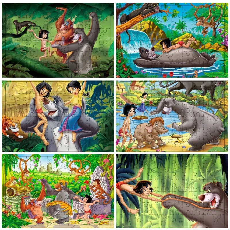 Disney Cartoon Movie The Jungle Book 300 500 1000PCS Puzzles Game Wooden Jigsaw Relax Hobby For Friend Gift Desk Room Ornaments