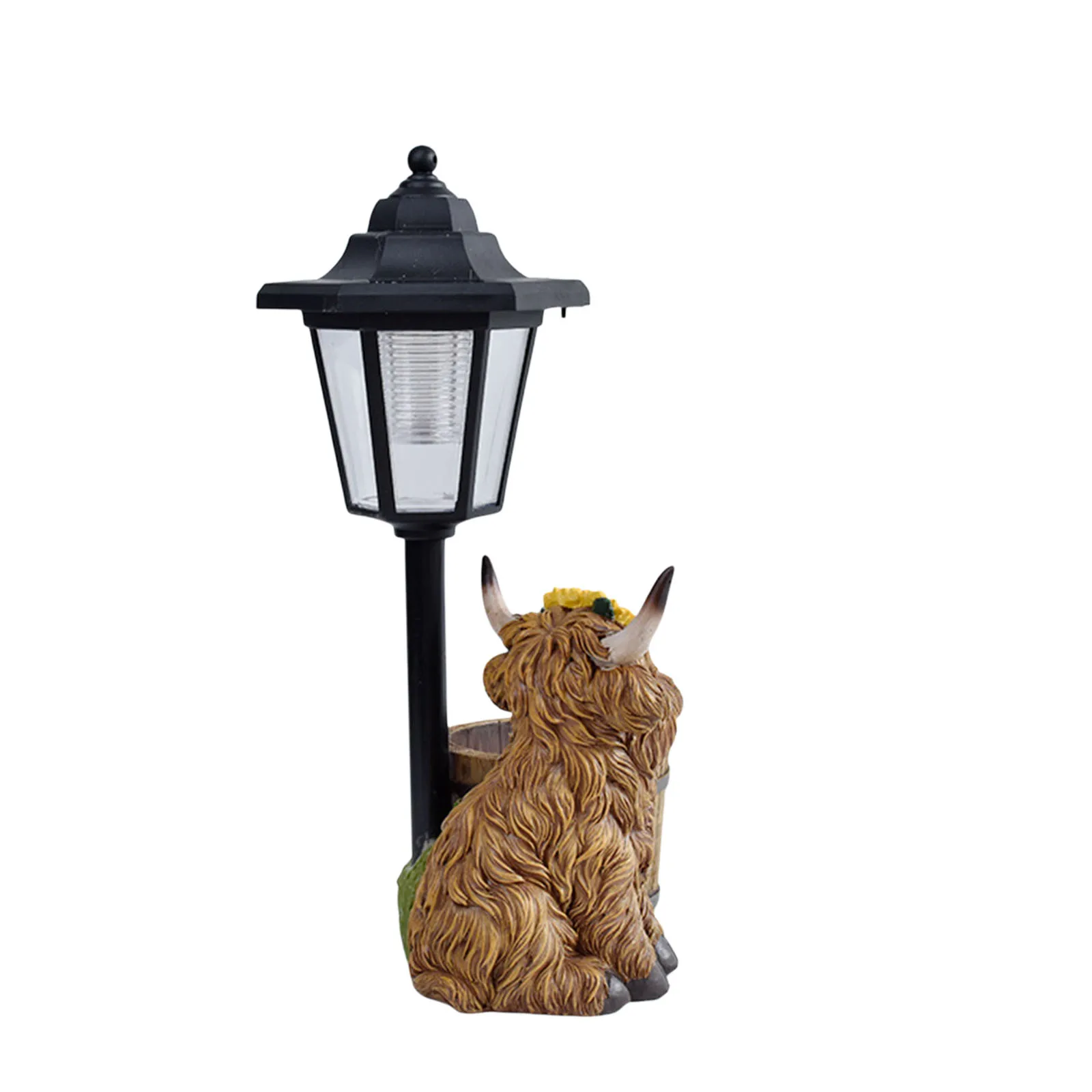 Cute Animal Flower Pot with Solar Lamp Outdoor Garden Statue Flower Pot for Patio Yard Lawn Balcony Grandma Mom Gifts