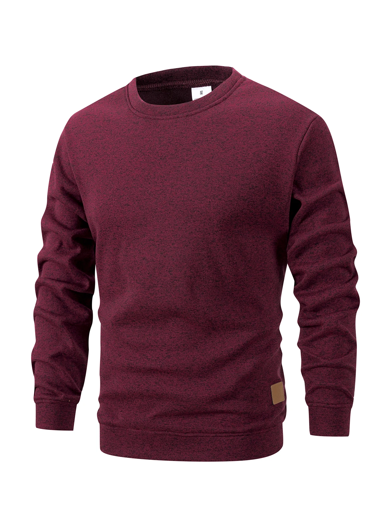 Men's Heather Crew Neck Sweatshirt Ribbed Trim Reinforced Stitching Autumn Winter Casual Daily Commute Home Wear