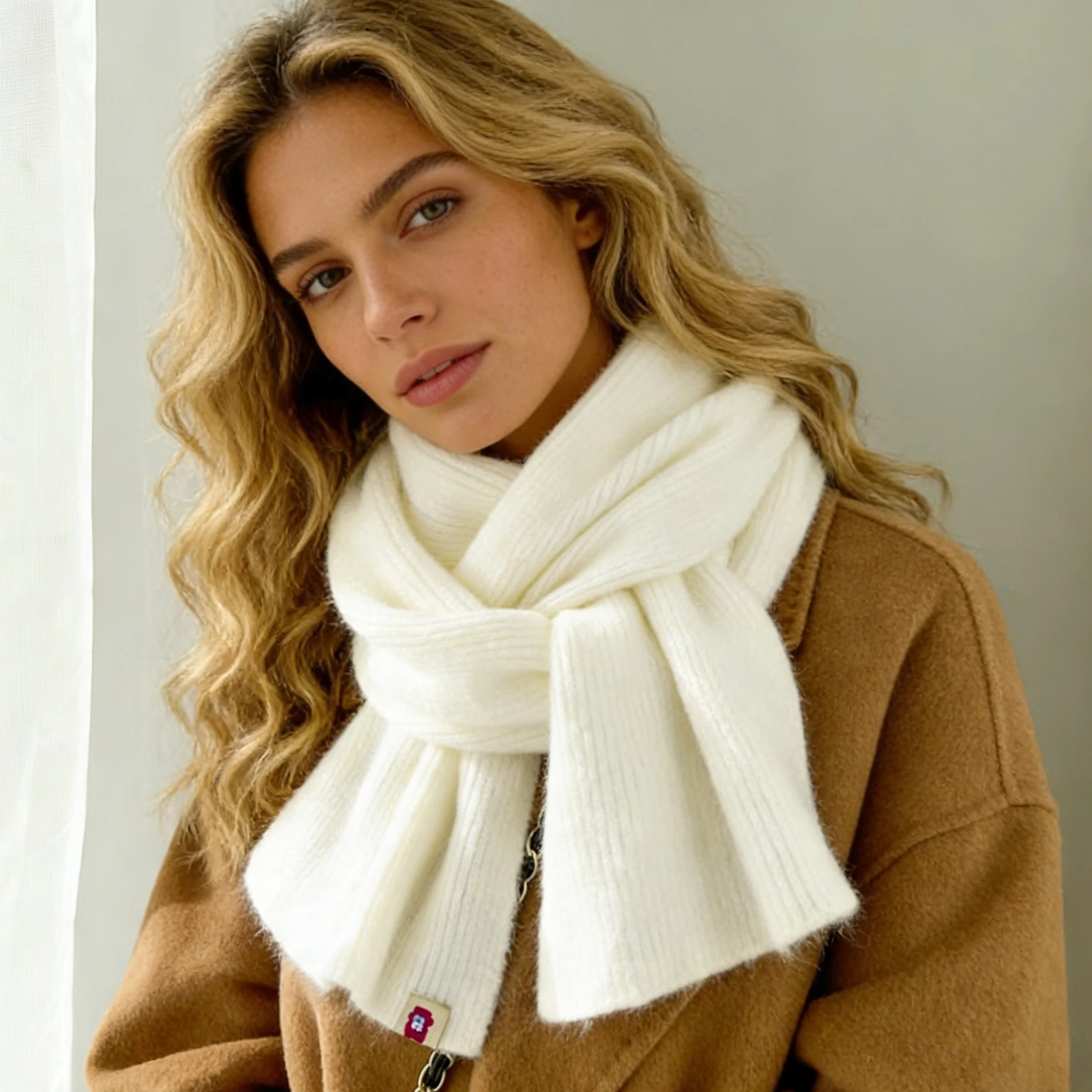 

Зимний вязаный шарф Теплый защитный шарф для шеи Уютный зимний шарф унисекс для шеи для мужчин и женщин Теплый Caliente для путешествий на открытом воздухе