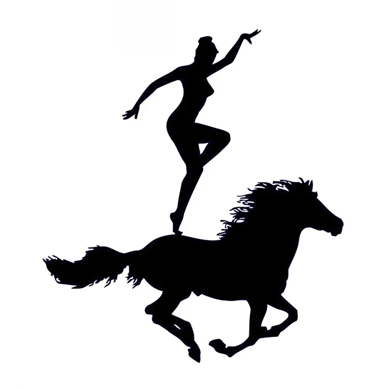 Animal Girl Riding Sticker High Quality Car Window Decoration Decal Personalized Pvc Waterproof Decal Black/white, 18cm*16cm