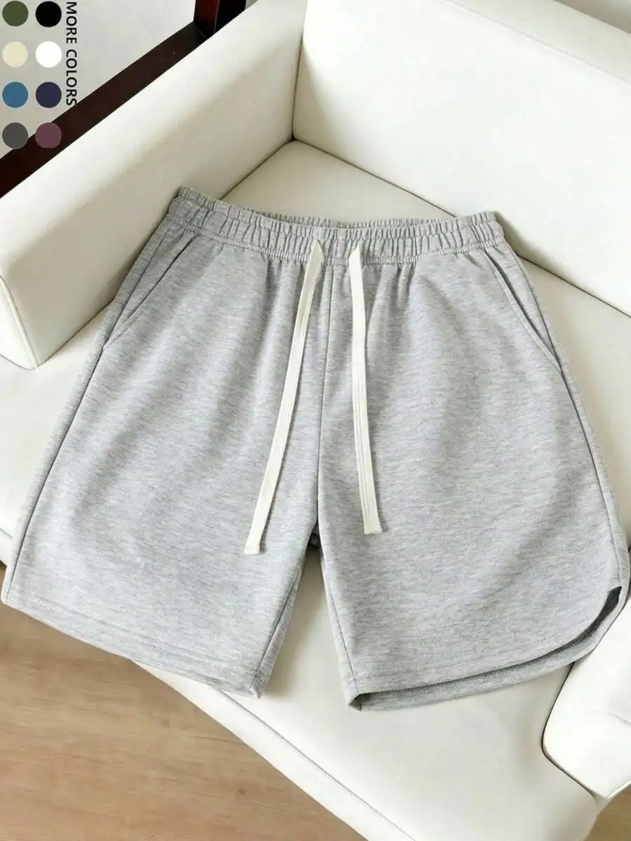 1PC Men's Casual Shorts, Men's Jogging Shorts, Men's Sports Shorts, Knitted Fabric, Comfortable And Breathable, Solid Color