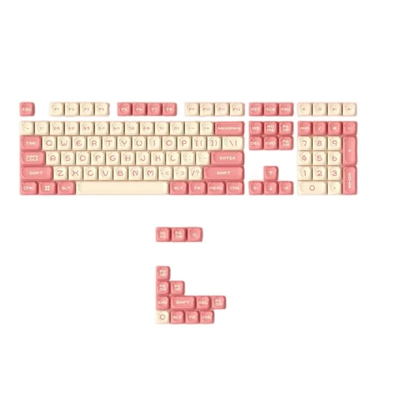 122-Key Bear Themed Keycaps PBT OEM Height Double Shot For Mechanical Keyboard