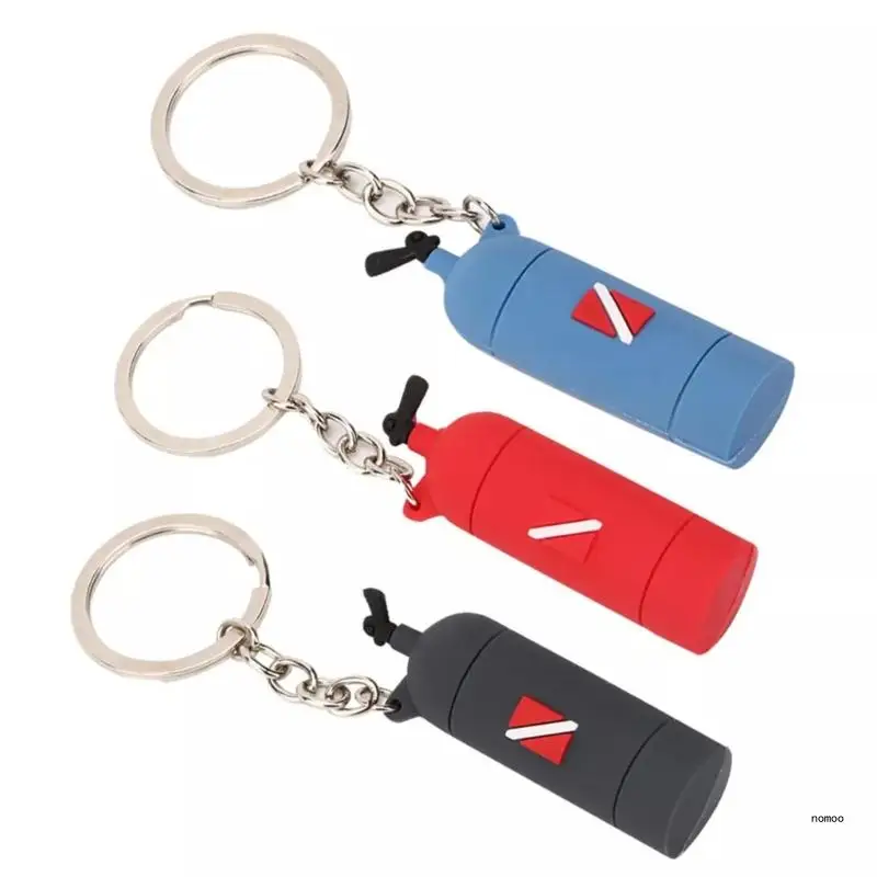 Underwater Theme Keychain Sturdy Air Cylinder Key Rings for Diving Aficionados