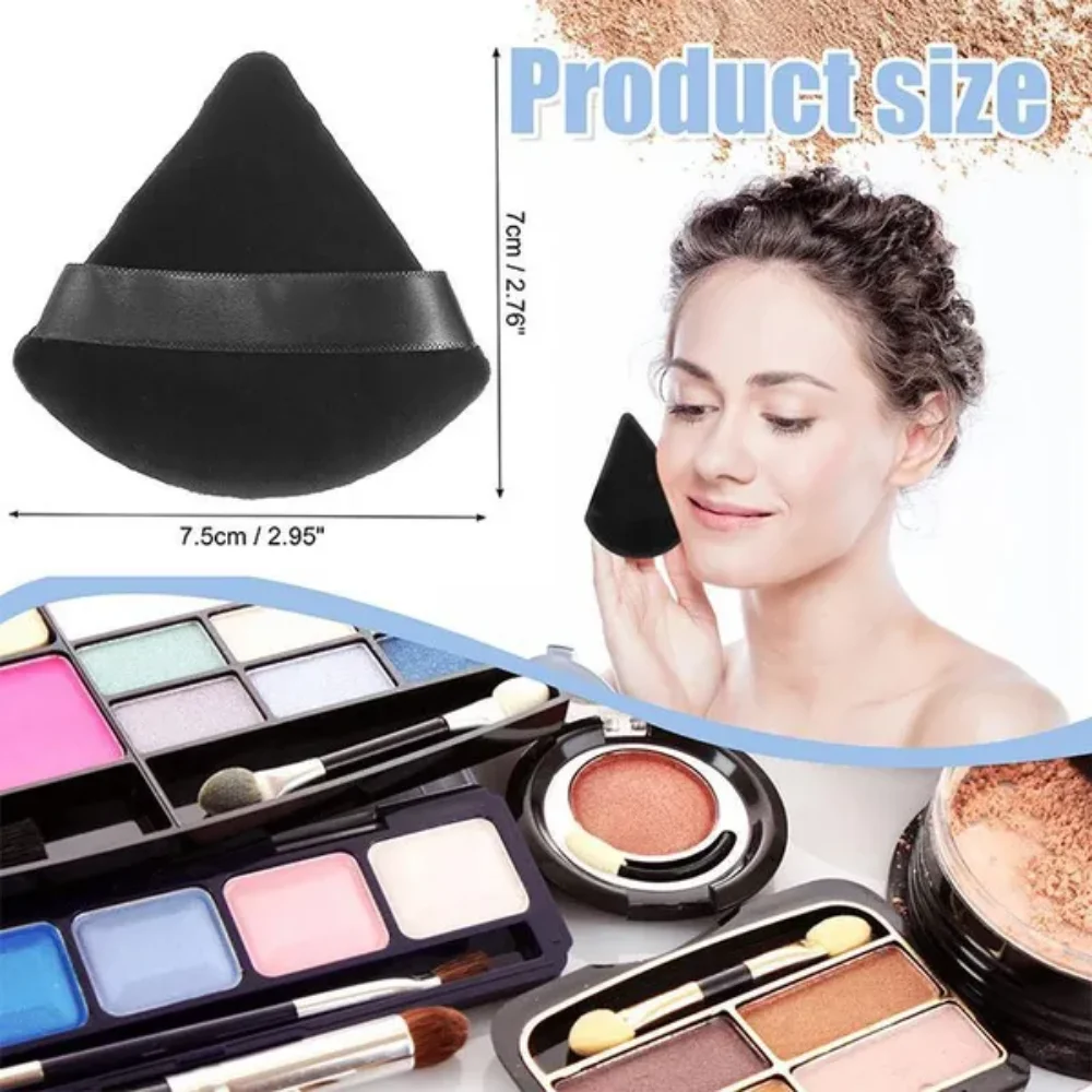 Triangle Powder Puff, esponja macia da fundação da esponja, sopro de maquiagem, maquiagem facial, contorno dos olhos, sombra cosmética, lavável, 1 pc