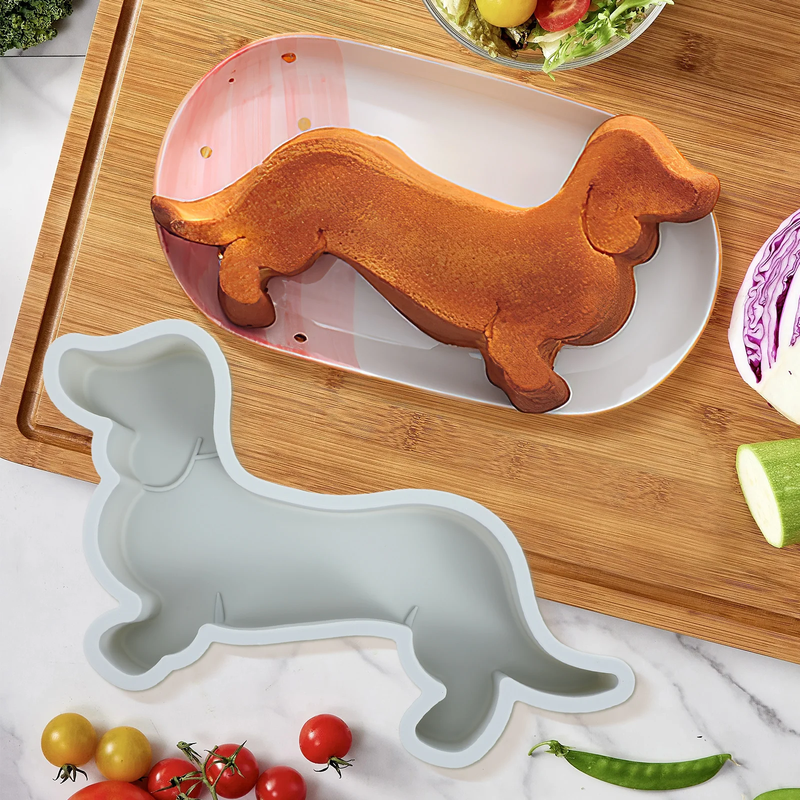 2 個のシリコーンベーキング犬の形のノンスティックチョコレートキャンディケーキツール DIY プリンムースゼリーフォンダン子供パーティー誕生日用