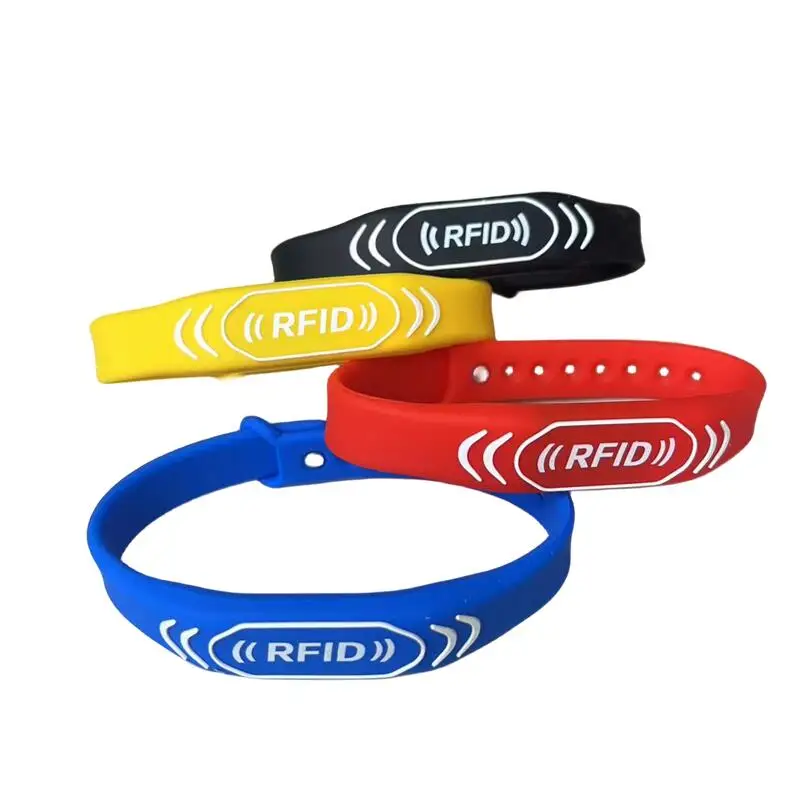 Pulsera ajustable de silicona RFID, dispositivo con tarjeta de Control de acceso, EM4305, T5577, 125, 5200 KHZ, 1 piezas