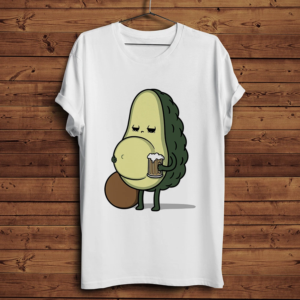 

funny Avocado Beer Belly amusing T Shirt Men Short Sleeve Casual o-neck breathable print Tshirt Homme Unisex Streetwear Tee