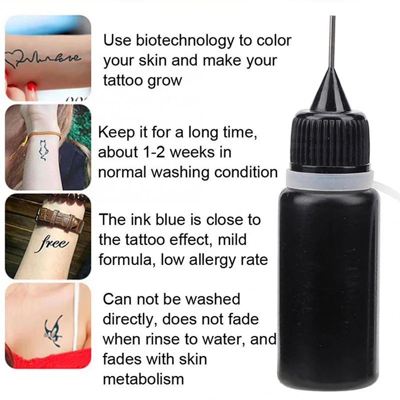 Pasta Líquida Tatuagem Temporária, Preto, Marrom, Vermelho, Cones de Henna, Adesivo Indiano, Pintura Corporal, 10ml