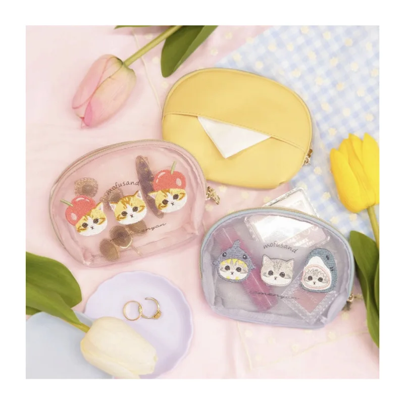 

Miniso Акула Cat мультфильм аниме периферия девушка вышивка ракушка сетчатая косметичка мезонин большая вместительная сумка для хранения туалетных принадлежностей