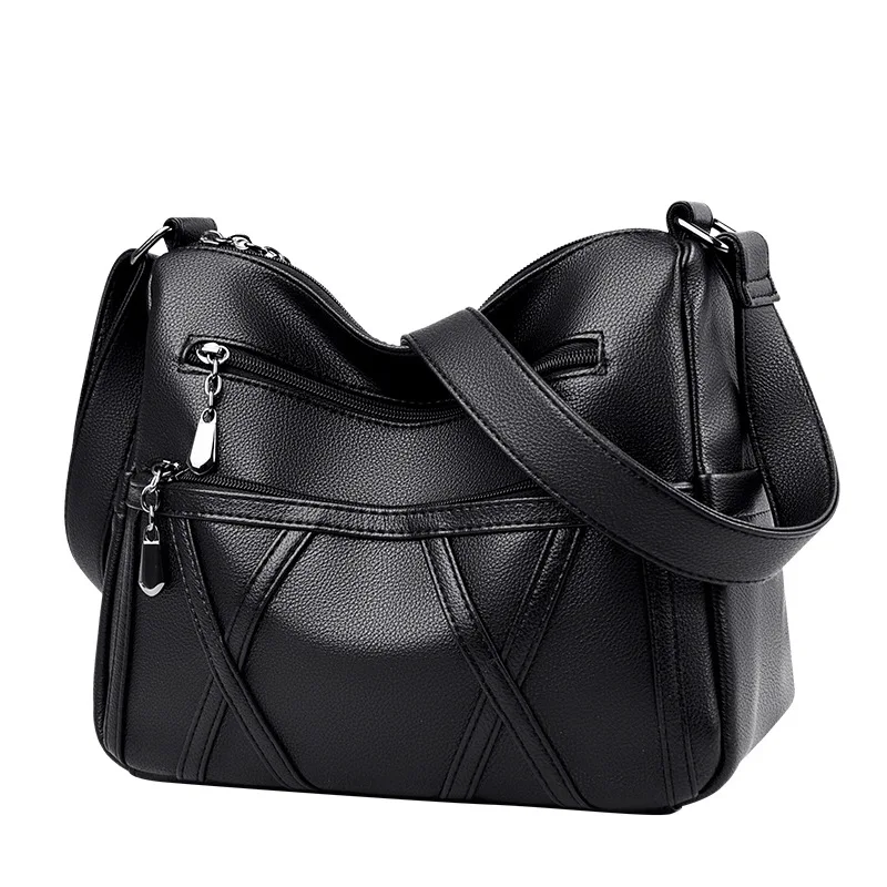 New Arrival Female Shoulder Bag Large Capacity Solid Soft Leather Multi-layer Cross-body Bag Holiday Gift For Women