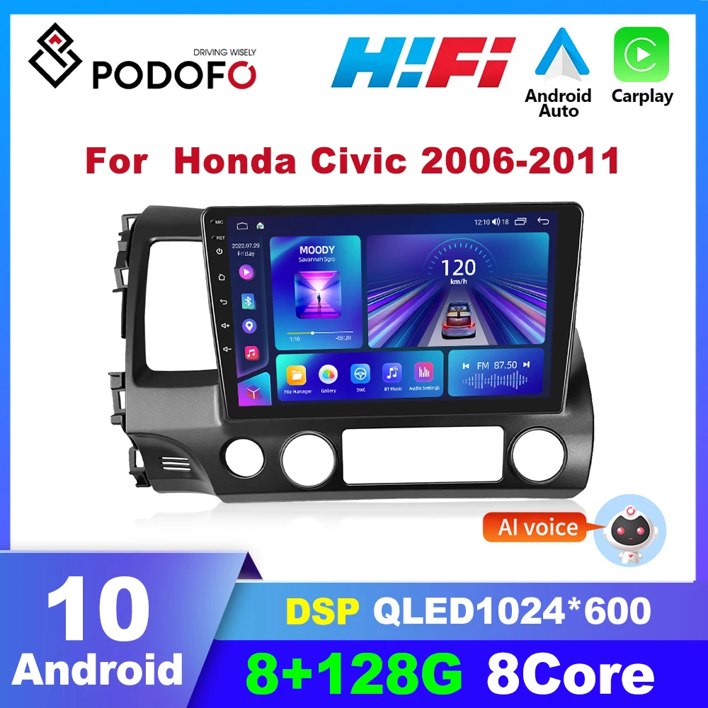 

Автомагнитола Podofo, 2din, Android, для Honda Civic 2006-2011