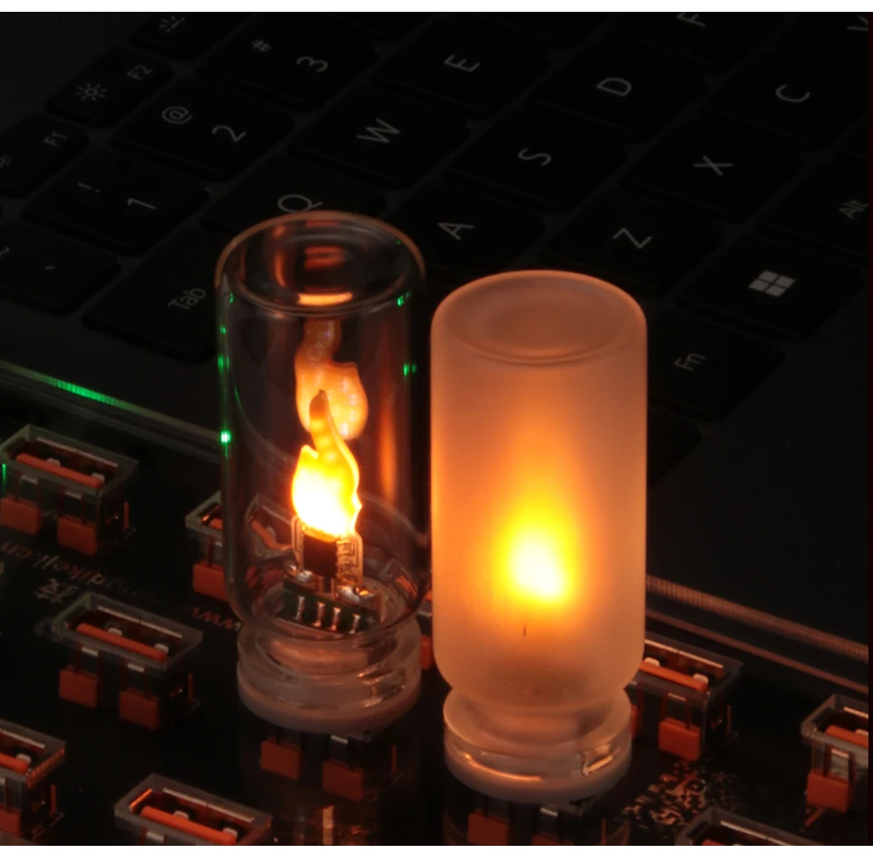 USB LED Night Light Simulated Flame Bulb Night Lamp Flame Flickering Light Effect Candle Bulbs Flameless LED Candles Room Decor