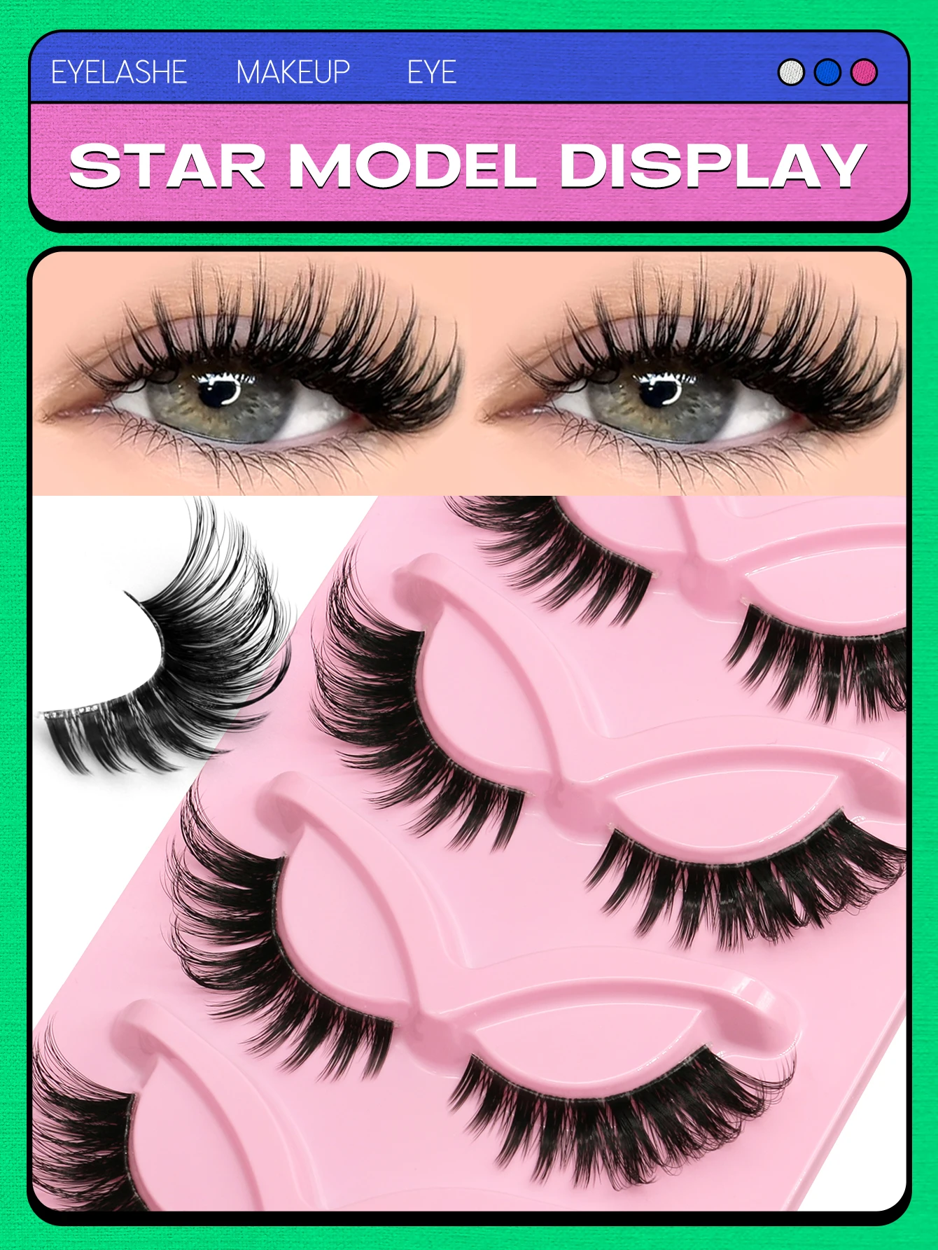 Veltrinay vison cílios olho de gato cílios volume raposa olho cílios postiços cílios naturais 3d d-curly volume cílios postiços maquiagem