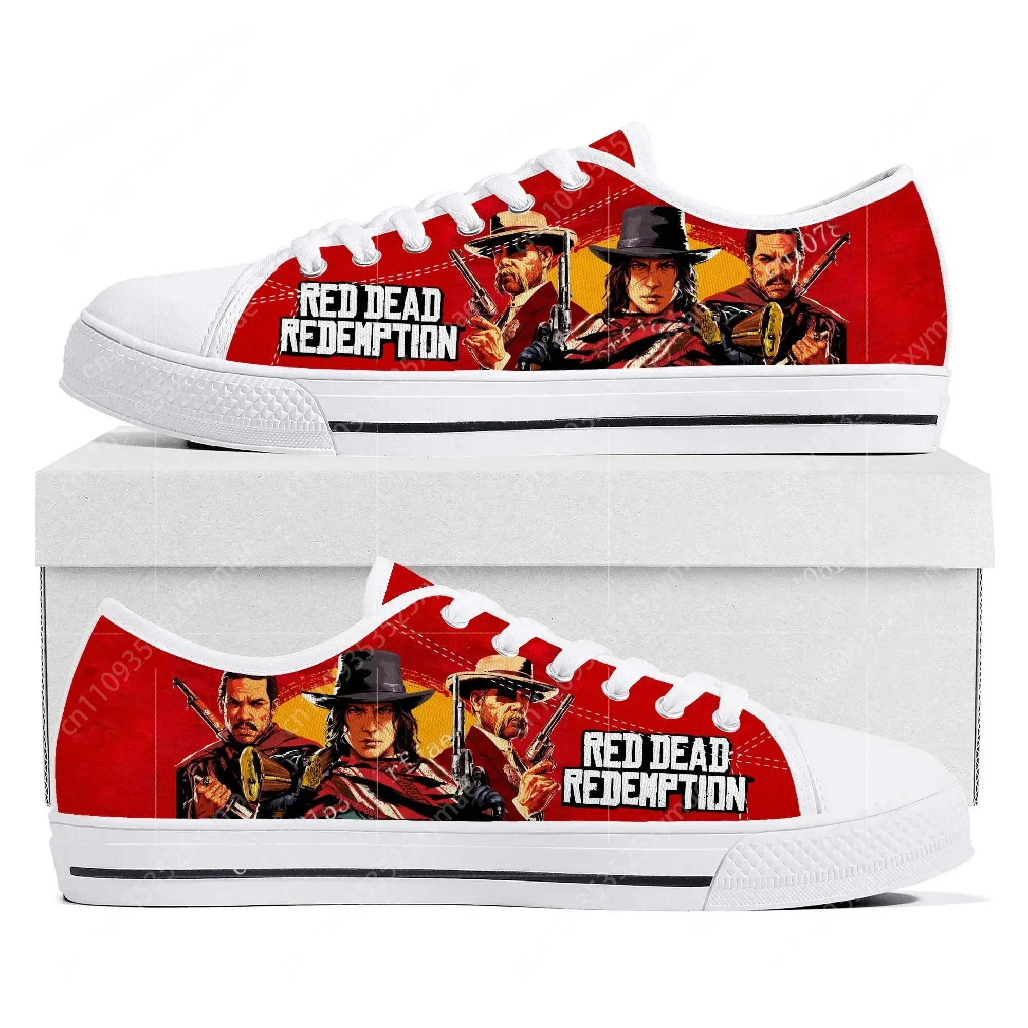 Video Game Red Dead Redemption Low Top Sneakers Women Men Teenager Canvas Fashion Sneaker Couple Custom Built Shoes