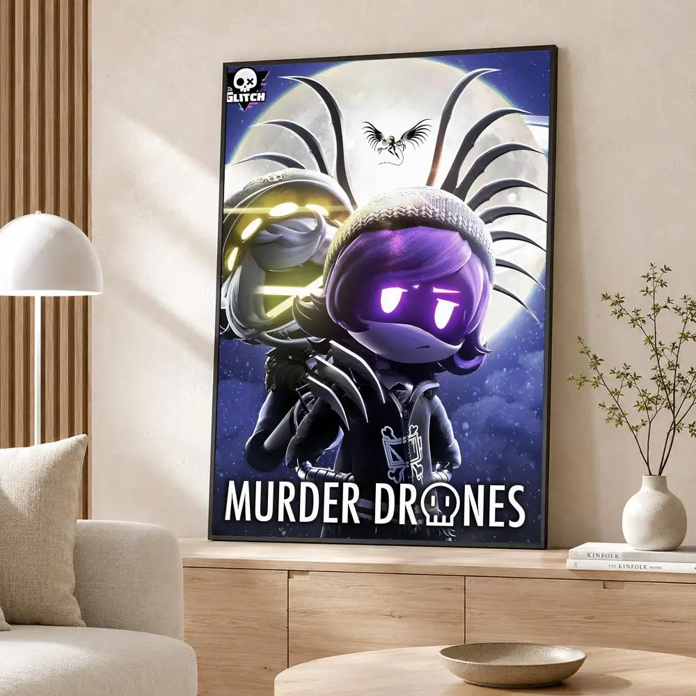Web Animation Murder Drones Poster Poster Wall Sticker Waterproof Self Adhesive HD Art  Bedroom Bar Decor