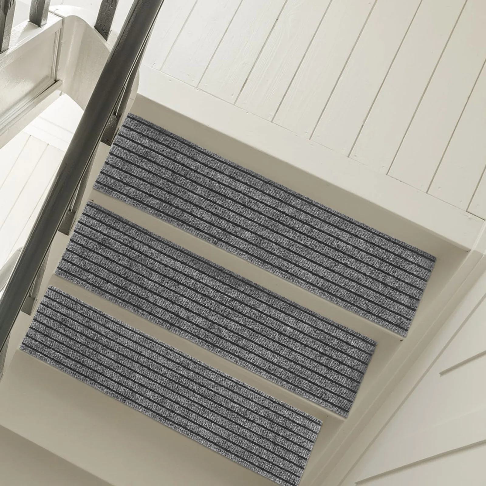 

2Pcs 26x75cm Non-Slip Stair Treads Carpet Indoor Wooden Steps Covers Anti-Skid Safety Mats for Kids Elders Pets Easy Install