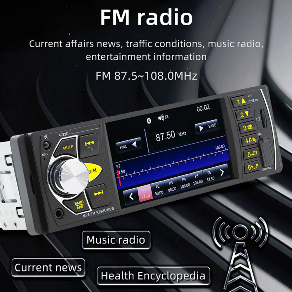 Navifly 1 Din 4.1 "مشغل MP5 الوسائط المتعددة العالمي راديو FM USB عكس الكاميرا لشركة فولكس فاجن بيجو رينو فيات لادا سيتروين مازدا