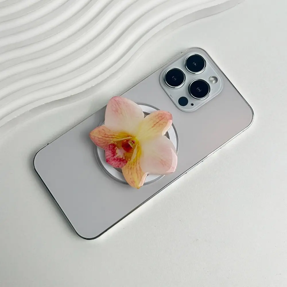 

Акриловый магнитный держатель для телефона, складная Cymbidium, ручка для телефона, поддержка орхидеи, элегантное крепление на палец для телефона для iPhone, Magsafe