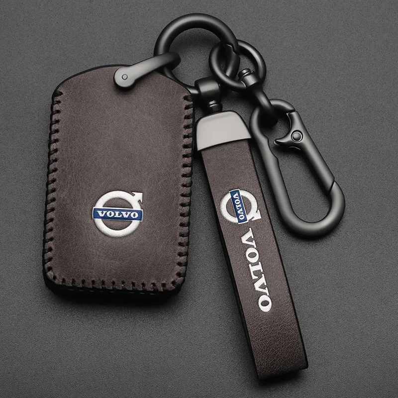 Leather Car Key Case Cover Shell Holder Protector For Volvo XC60 XC40 XC90 S90 V60 S60 V90 C40 Polestar 1 Polestar 2 Accessories