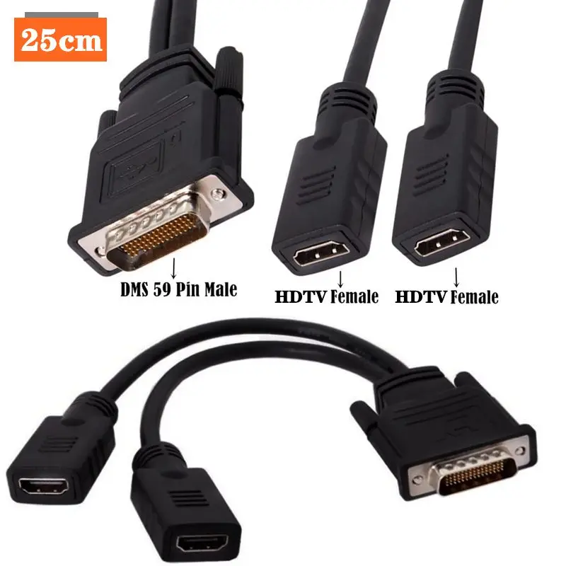 DMS 59Pin To Dual DP/HDMI Compatible Female Adapter Cable 1/2 High-Definition Computer Monitor Projection Connection Cable