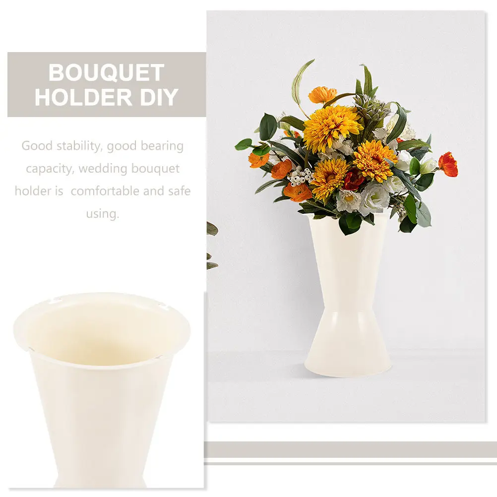 5Pcs Lightweight Plastic Bouquet Holder for Artificial Flowers Bridal Bouquet Support Base Flower Stem Holder Wedding Table - view 2
