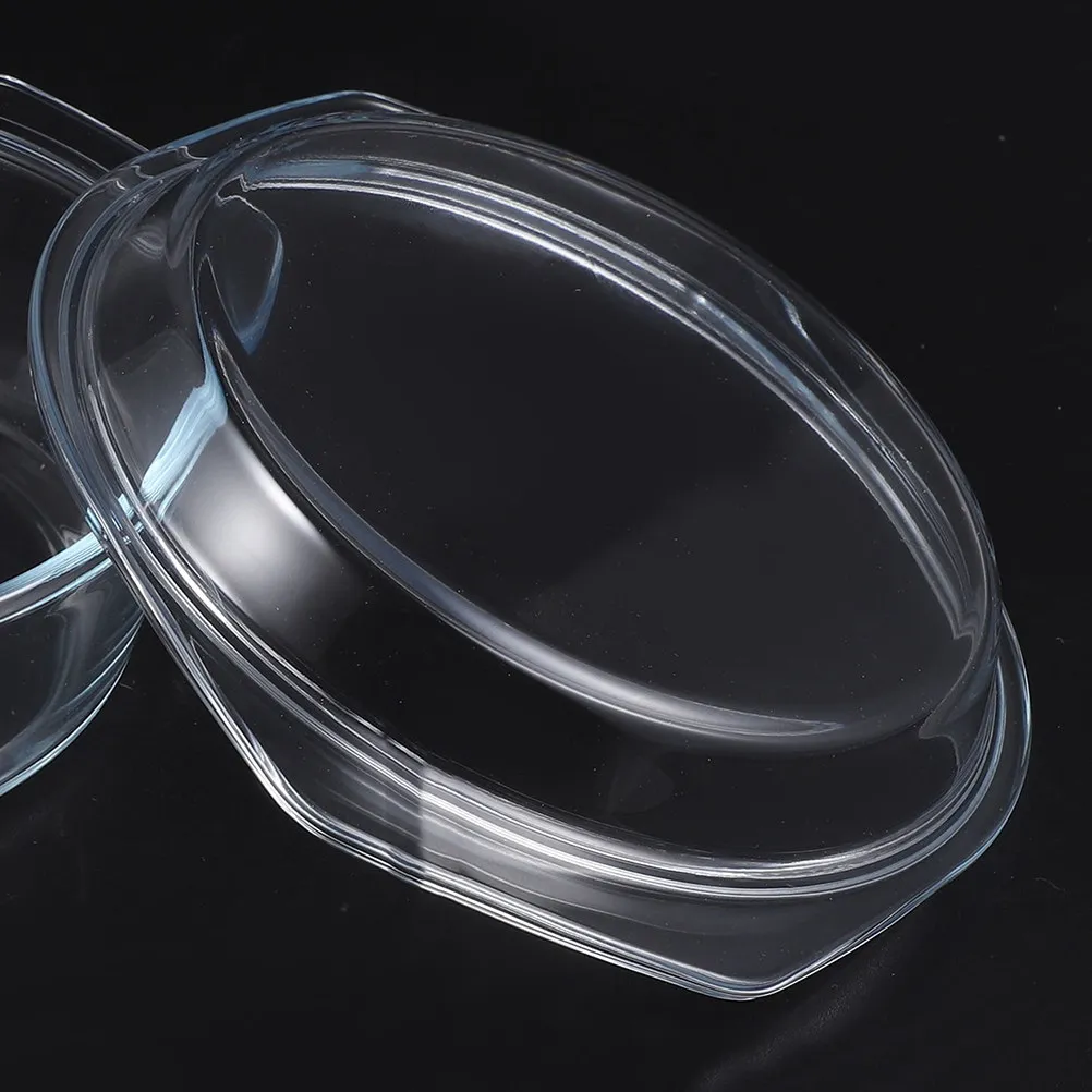 Microwave Splatter Cover Glass Food Cover Reusable Dish Lid for Bacon Beef Burgers Bread Sandwiches Oven Safe 17.8cm Transparent