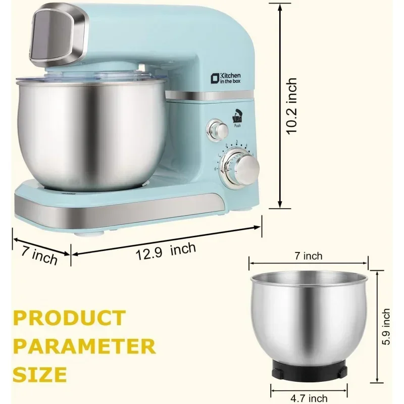 QWKitchen in the box Stand Mixer,3.2Qt Electric Food Mixer,6 Speed Lightweight Kitchen Mixer with Egg Whisk,Dough Hook,Flat Beat