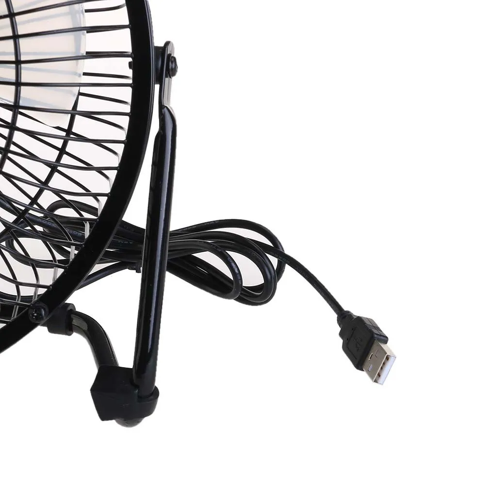 

USB Mini Metal Fan 8-Inch 360-Degree Rotation 2-Level Wind USB Powered Desk Fan Quiet Cooling for Laptop Pc Notebook