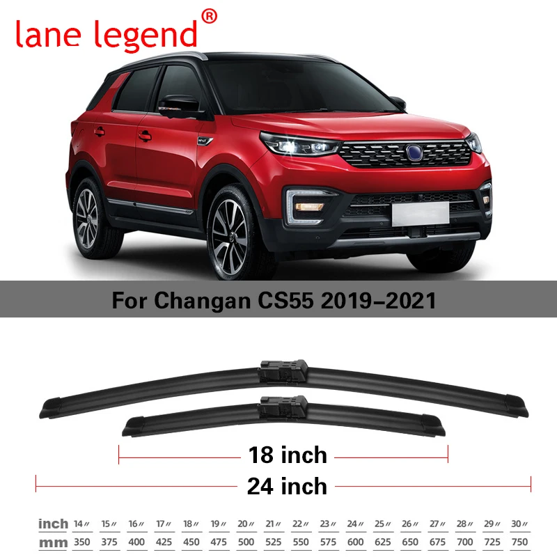 lane legend Car Front Rear Windscreen Wiper Blades For Changan CS55 2019 2020 2021 Car Accessories Wiper Blade Brushes Cutter