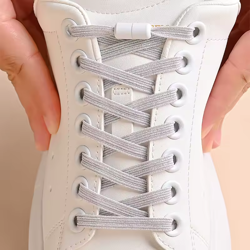 1Pair No Tie Shoe Laces Colorful Buckle Shoelaces Pearl Light Colorful Fashion Without Ties Elastic Laces Sneaker Kids Adult - Image 14