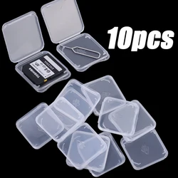 1/10pcs Mini SD Memory Card Case Transparent Plastic Case Holder Protector Prevent Dirt and Damage Memory Card Storage Boxes