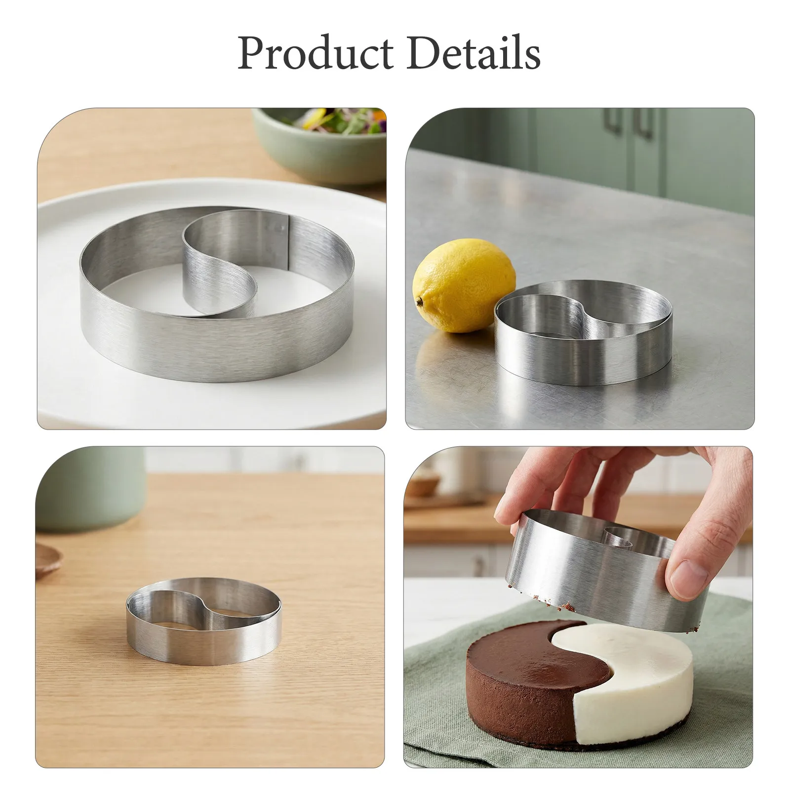 Stainless Steel Yin Yang Rice Ball Mold for Sushi Making – Tai Chi Shape, 3.15x3.15x1.18 in Kitchen Tool
