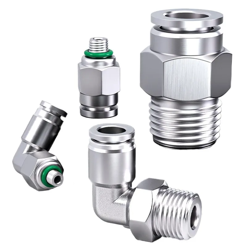 Stainless steel trachea, quick connector PC8-02 quick plug 03 straight through, elbow, tee, thread