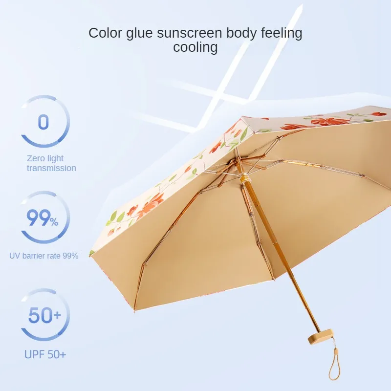 The New Flat Pocket Umbrella Color Glue Sunscreen Sunshade Compact Portable Multi-style Small Fresh Umbrella Folding Umbrella