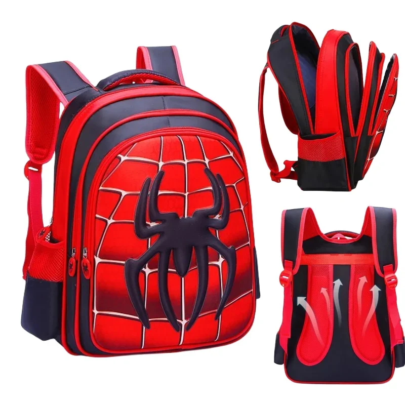 

Boys' Kindergarten and Elementary School Backpack Spider 3D Children's Schoolbag Backpack Large Capacity Compartment Backpack