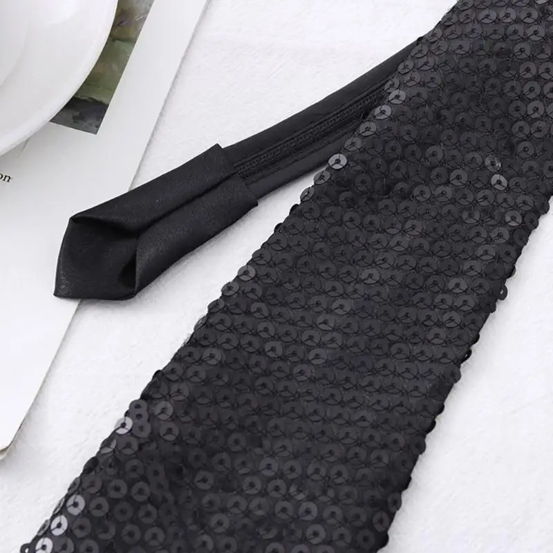 39BD Frauen Männer Sparkly Pailletten Hosenträger Bowtie Krawatte Set Clip-on Elastische Y-Form Zurück Brace Hosenträger Cosplay – Detail 2